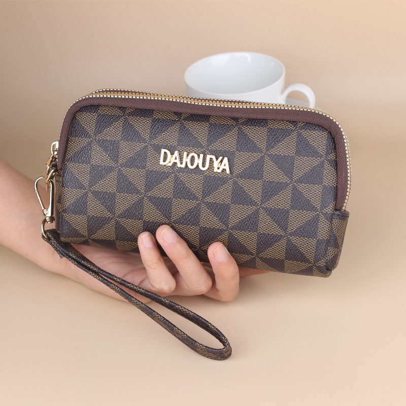 Double-Layer Zipper Coin Purse for Middle-Aged Mothers, Grocery Shopping Bag, Clutch Bag, Female Handbag, Mini Mobile Phone Bag, Clutch Bag