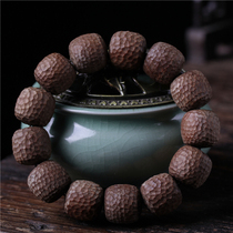 Laoshan sandalwood bucket beads hand skewers men and women sandalwood hammer pattern old-shaped bucket Buddha beads Mysore black meat submerged old material