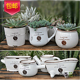 Vật tư làm vườn chậu hoa mọng nước Micro cảnh trang trí nhà gốm hoa chậu thủ công chậu nhỏ - Trang trí nội thất đồ trang trí nội thất
