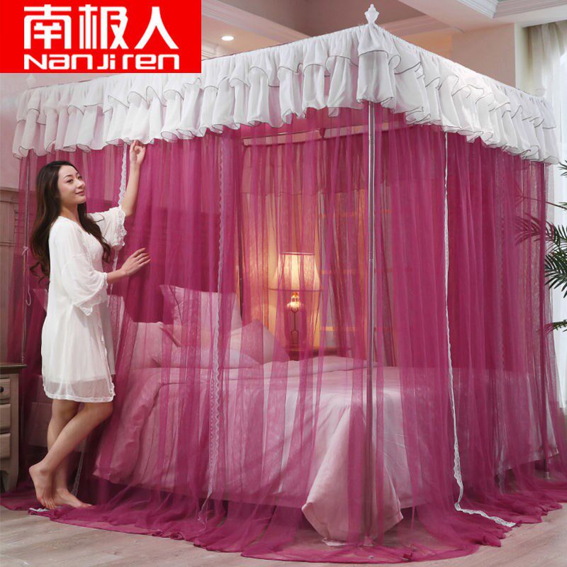 Bed nets 1 8x2 Mix double bed encryption thickened 1 5 m bed three doors Home Bedroom veins