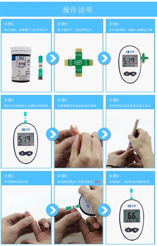 Kun Clood Glucose разбила и использовала испытательную полосу глюкозы в крови