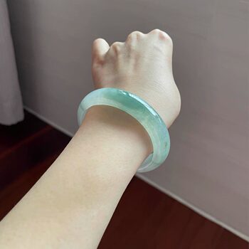 Jade changqing ice jade bracelet oil green light green floating flowers circle myanmar ice waxy jade real jade bracelet jade bracelet