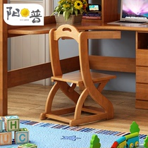 Solid Wood Childrens solid wood multifunctional chair adjustable height desk matching chair combination bed chair