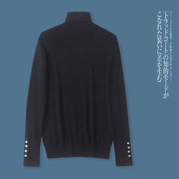 Turtleneck thin sweater autumn and winter new foreign trade women's clothing simple and versatile solid color soft and waxy for inner and outerwear 32165