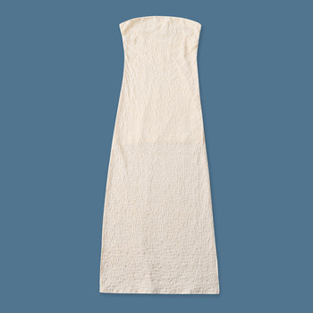 ມົດ wrinkle tube ເທິງ skirt ພາກຮຽນ spring ແລະ summer ການຄ້າຕ່າງປະເທດໃຫມ່ຂອງແມ່ຍິງເຄື່ອງນຸ່ງຫົ່ມທໍ່ top collar pullover backpack hip slit ຍາວ skirt 34067
