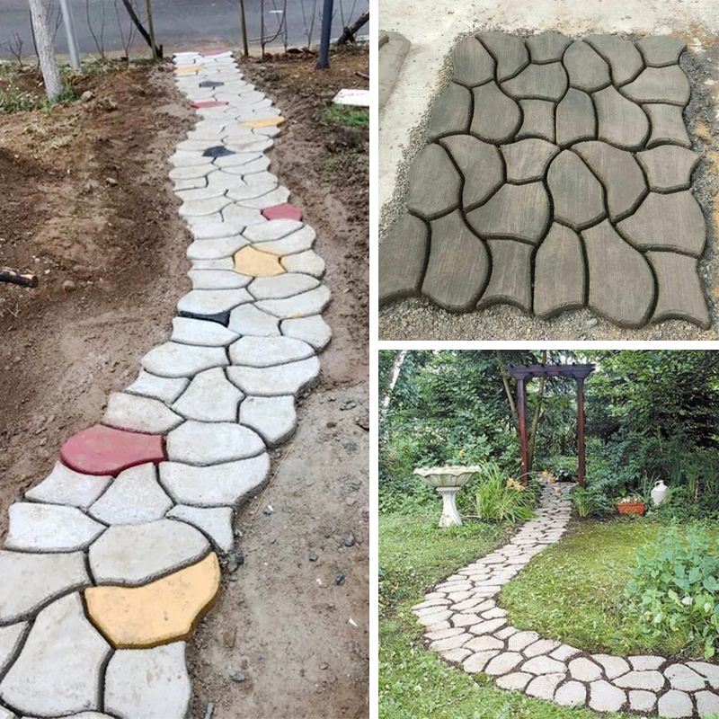 Concrete paving imitation stone outdoor courtyard floor tile floor cement floor tile decoration garden large stone construction mold