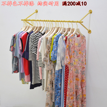  Clothing store display rack Stainless steel wall shelf Golden hanging wall hanger womens hanging clothes wall rack