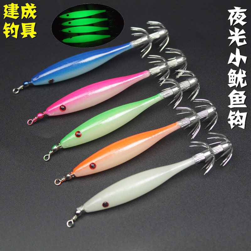 Luminous squid hook wooden shrimp luminous octopus hook octopus cuttlefish hook hanging tube cuttlefish blowing barrel hook umbrella hook anchor hook