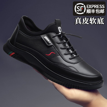 Male Shoe Boomer Shoes 2021 Fall new dermis Inn 100 lap shoes mens inner heightening leather shoes Mens casual sneakers