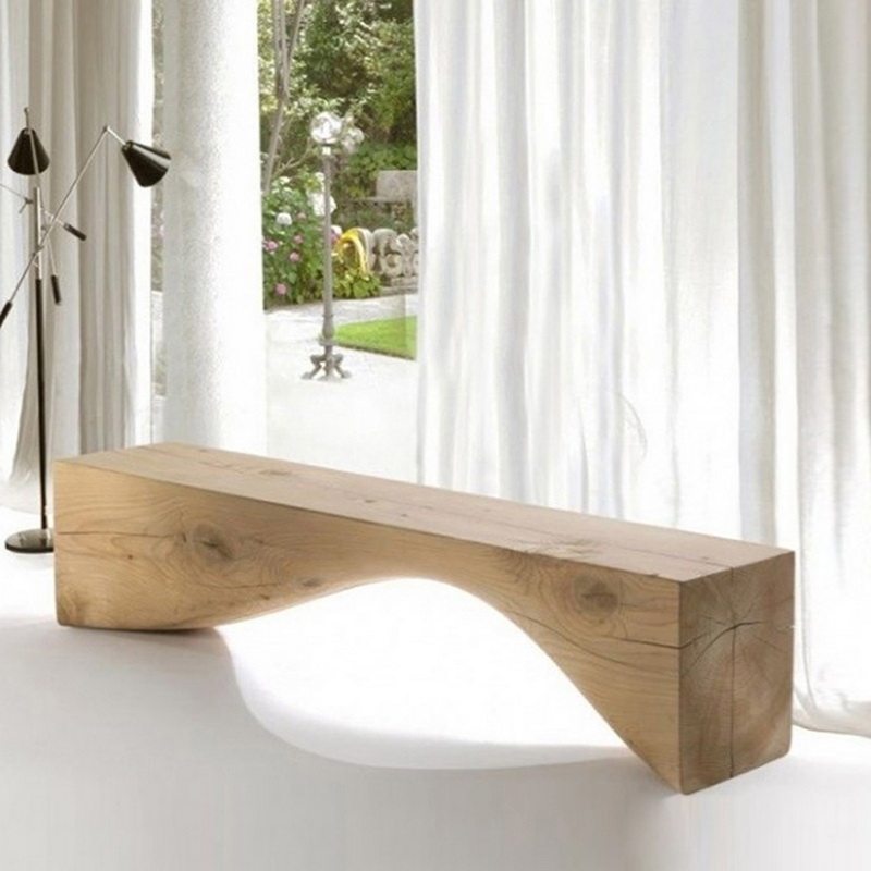 Nordic solid wood rest bench retro home creative living room TV cabinet personality design shoe bench log furniture