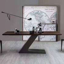 Personality Solid Wood Desk Meeting Table Creative Designer Dining Table Bench Modern Minimalist Office Use Table