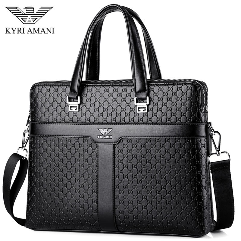 Vfywmani Men's Bag Genuine Leather Briefcase Men's Business Leather Bag Handbag Shoulder Bag Crossbody Bag