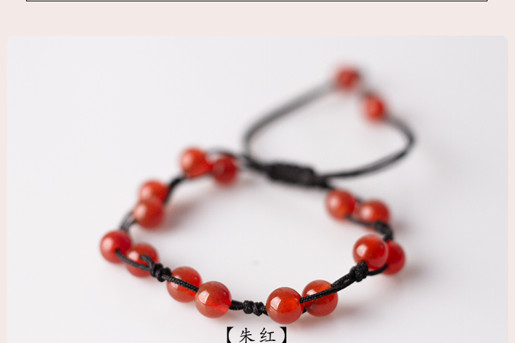 Phong cách cổ xưa đào chuỗi chuyển nhượng Sen đỏ vòng tay mã não đơn giản sinh viên Sen Sở bạn gái thiết kế thích hợp gió lạnh - Vòng đeo tay Clasp vòng vàng 18k kiểu mới