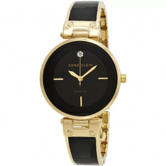Покупка подлинных часов Anne Klein2512LPGB с браслетом из черного золота и бриллиантов, женские часы 1414bkgb