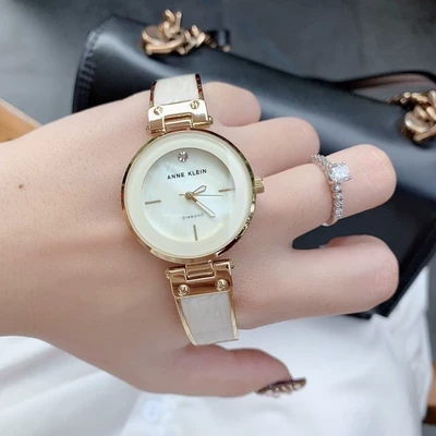 Покупка подлинных часов Anne Klein2512LPGB с браслетом из черного золота и бриллиантов, женские часы 1414bkgb