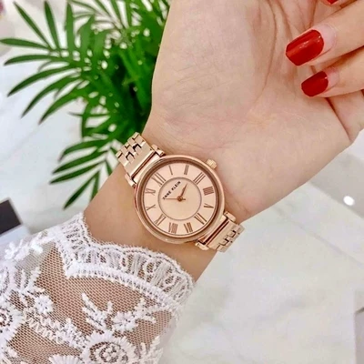 Покупка подлинных часов Anne Klein2512LPGB с браслетом из черного золота и бриллиантов, женские часы 1414bkgb