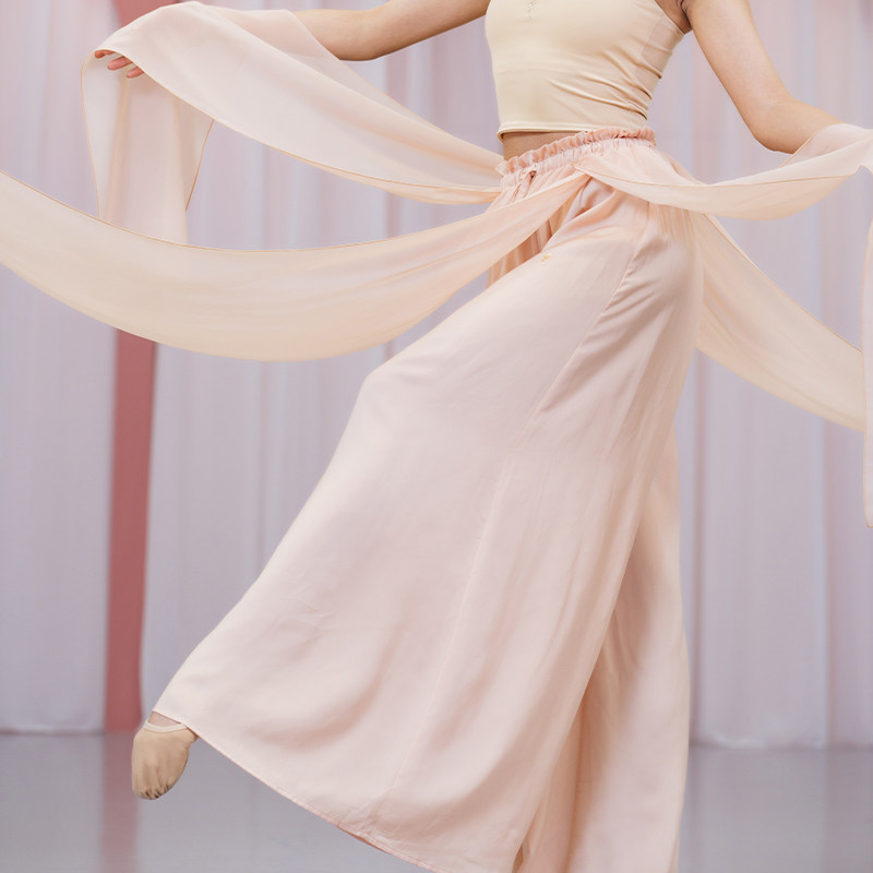 Poetic flowers wide-legged fluttering champagne rose versatile leg long exercise dress queen poetic original design nuwa pants