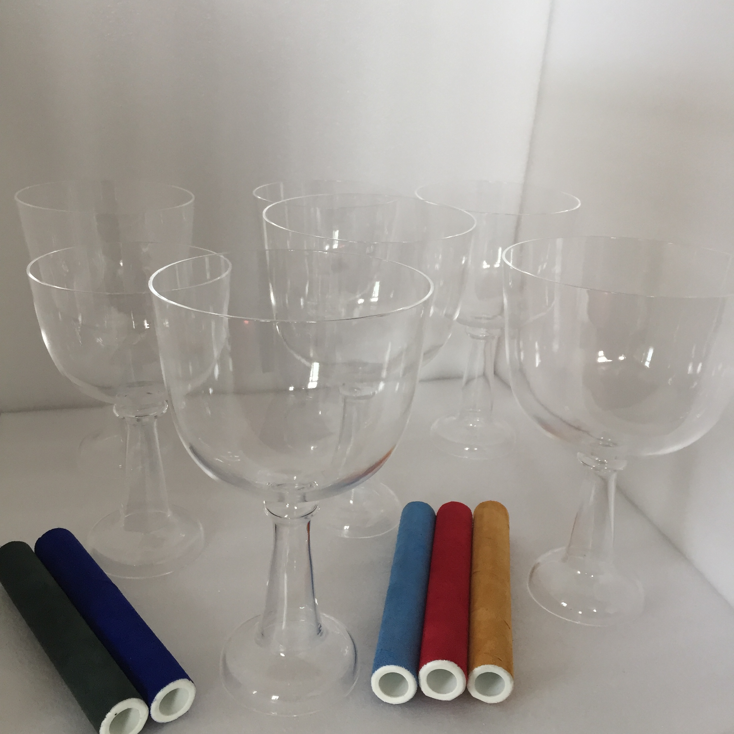 Four-order set of 7 transparent crystal holy grail CDEFGAB plus an eighth C pitch factory handmade