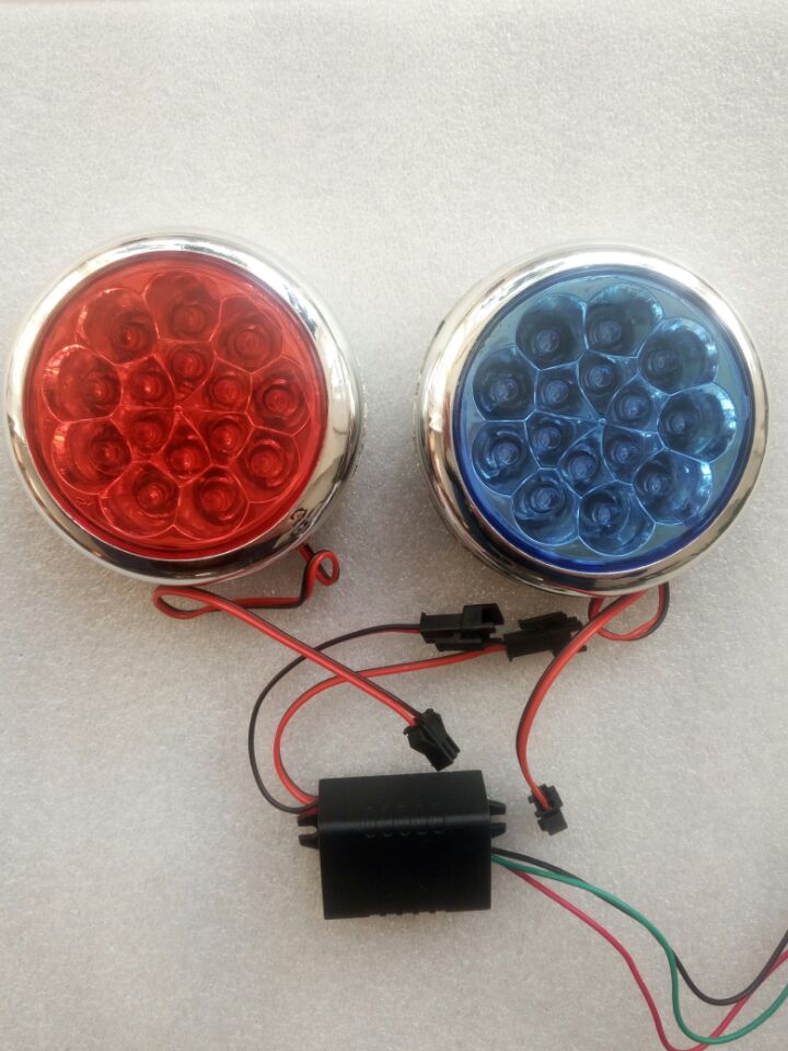Xe LED nhấp nháy ánh sáng nhấp nháy trang trí đèn điện xe sửa đổi đèn phanh xe máy tròn màu đỏ và màu xanh nhấp nháy - Đèn xe máy đèn xi nhan xe máy loại tốt