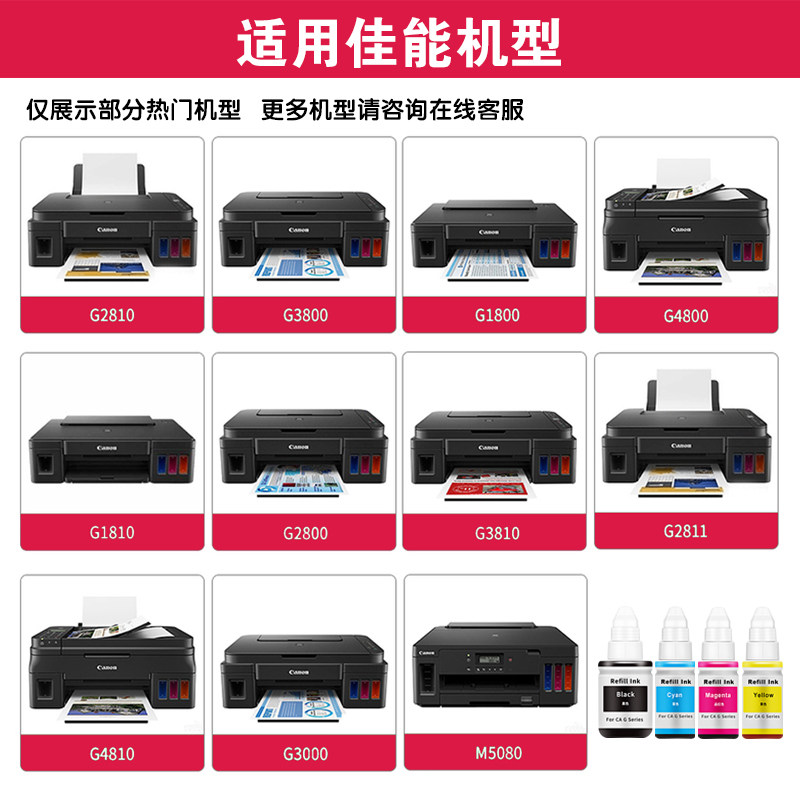 Suitable for Canon 890 Ink G1810 G2810 G3810 G4810 G3800 Printer Continuous Ink Supply System for Adding Ink