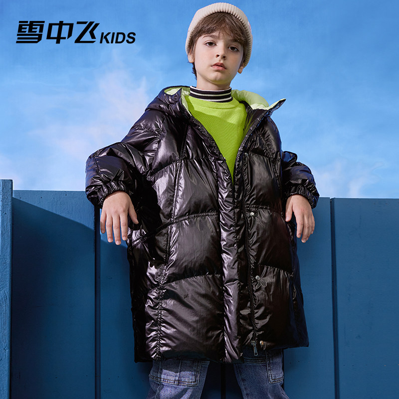 Snow middle flying boy clothes boy down clothes 2021 Winter new foreign palate girl bright face Children's down clothes