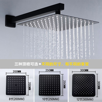 Black shower head single head square round 304 stainless steel ultra-thin shower top spray single shower head shower head