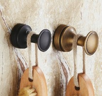 Punch-free nail-free all-copper black imitation antique coat hook Hook Pendant Eurostyle Field Single Hook and Hook Living-dining Room