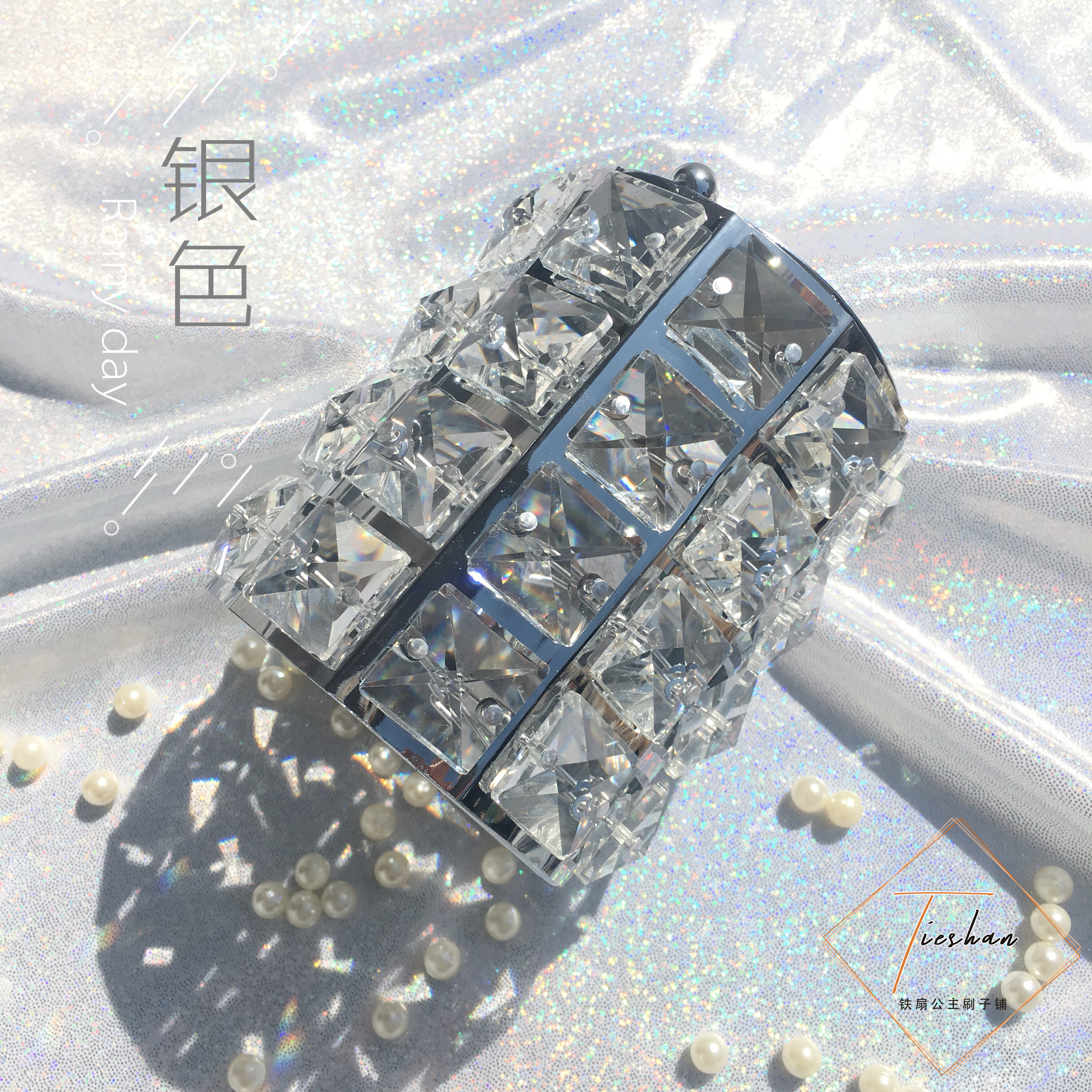 Blingble bàn chải sang trọng xô tinh thể bút giữ Bắc Âu bàn chải trang điểm lưu trữ công cụ trang điểm xô - Các công cụ làm đẹp khác kích mí keo