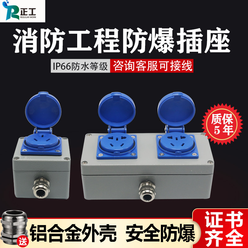 New National Standard Outdoor Cast Aluminum Explosion Protection Socket Box 10 16A Air Conditioning Five Holes Three Holes Waterproof Industrial Wall Wiring Board