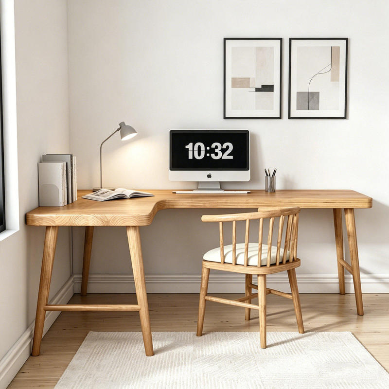 Solid Wood Computer Desk Corner Desk Study Table Home Bedroom Corner Writing Desk Office Desk Gaming Desk Workbench