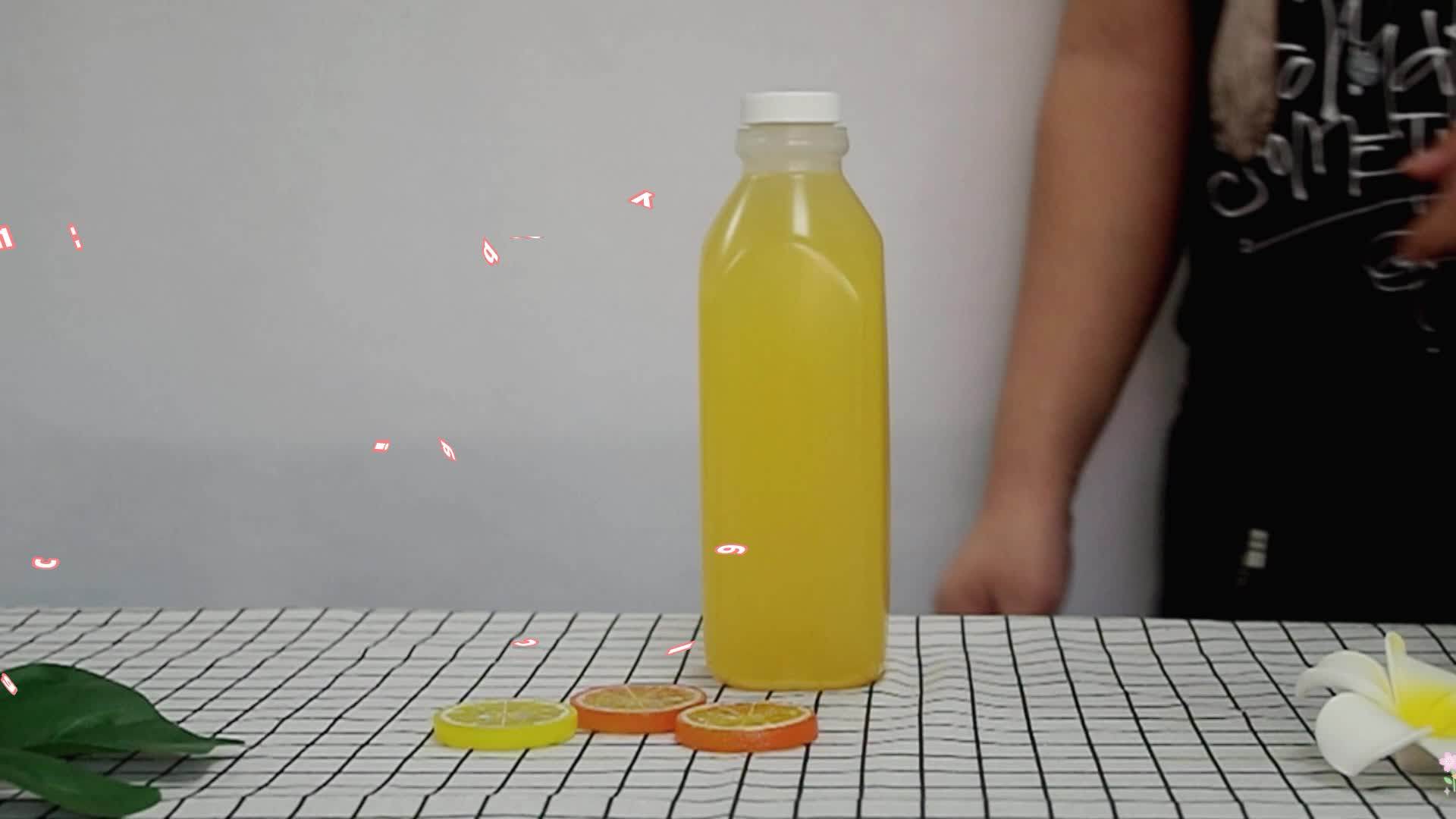 Wholesale Biodegradable 900ml Square Pp Beverage Bottles Juice And Milk