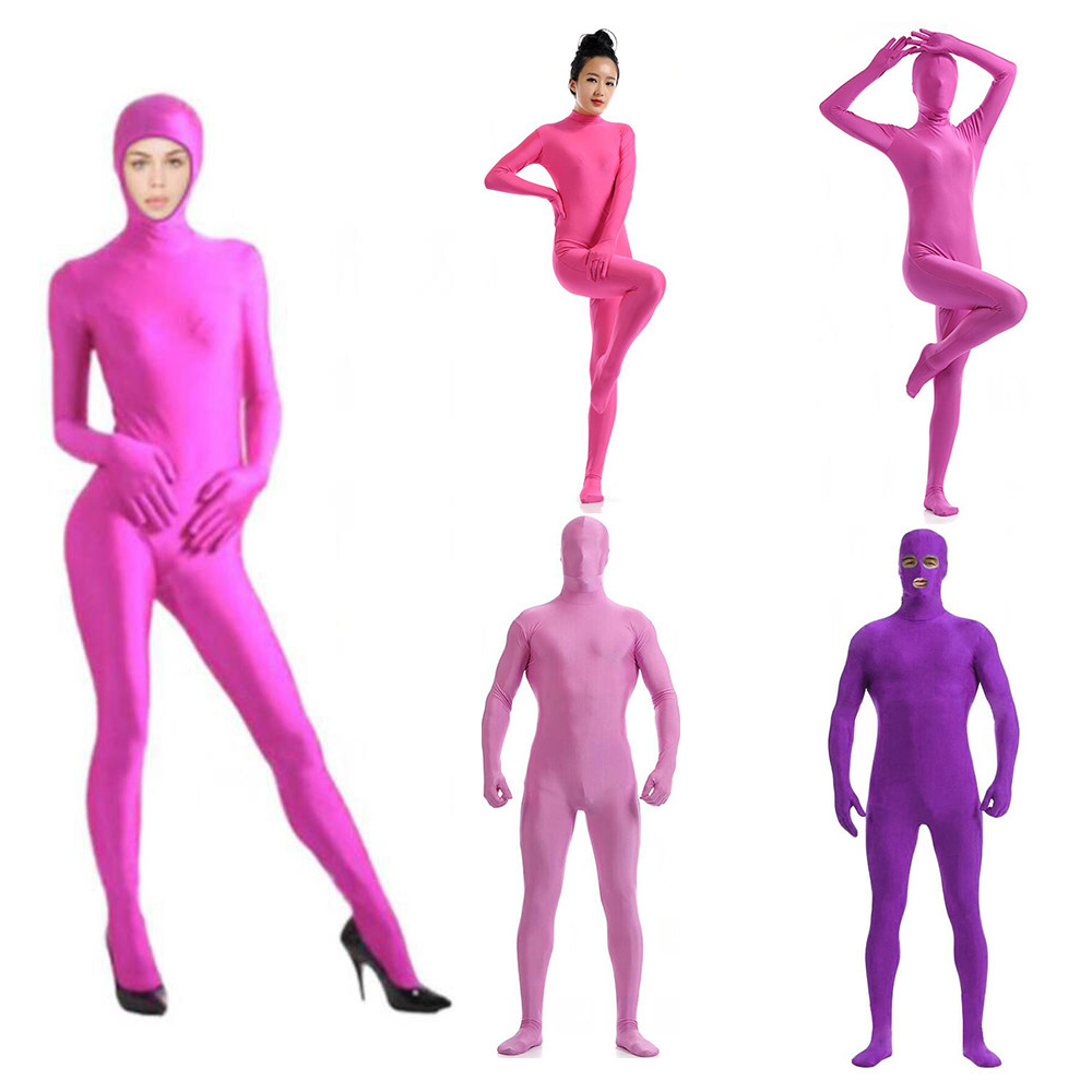 Pink gay Joji style Stage unitard Open Face Skin Suit Catsui
