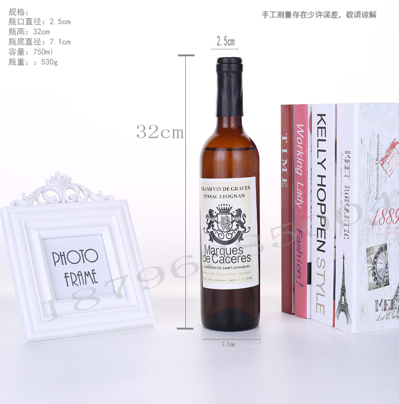 Cao cấp 750ml rượu vang đỏ chai rỗng chai rượu vang chai rỗng chai rượu vang trang trí chai rượu vang chai thủy tinh rượu vang chai rượu vang