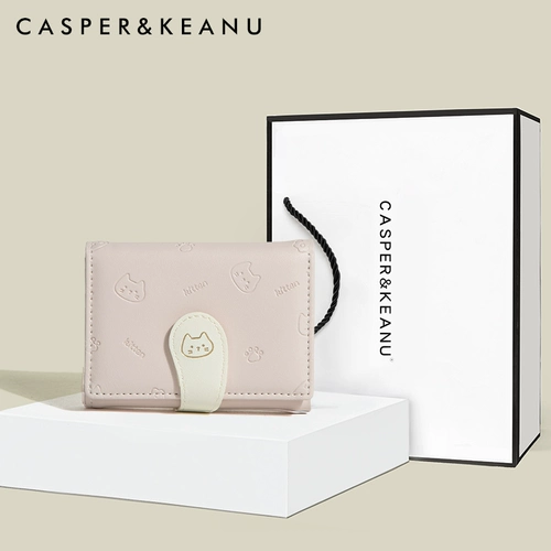 Casper & Keanu День рождения подарок милый кот маленький кошелек 2025 Новая женская многократная карта.