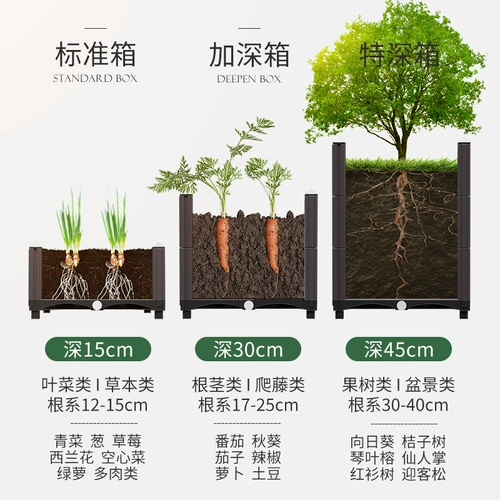 Цветочный ящик для посадки овощей на балконе, открытый корыто для овощей на крыше, прямоугольный, очень большой, с длинной полосой, пластиковый цветочный горшок из смолы