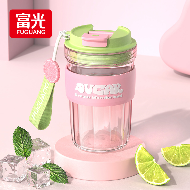 Rich Light Coffee Cup High Face Value Frosted With Handcup Men's Small Female Summer Portable Water Cup Tritan Accompanying Cup-Taobao