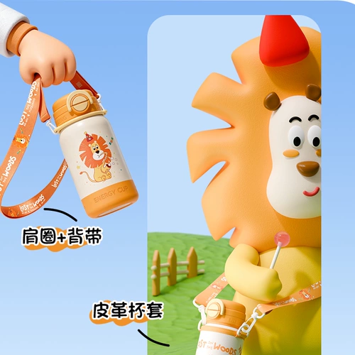 富光 Детский высококачественный стакан из нержавеющей стали, портативная милая вместительная и большая трубочка со стаканом для школьников