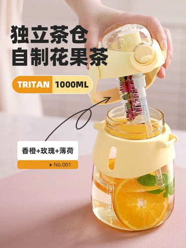 Высококачественная летняя пластиковая трубочка со стаканом, вместительный и большой чайник для школьников, популярно в интернете