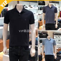 South Korea 20 spring and summer mens fashion trend suction sweat wet sports lapel short sleeve t-shirt