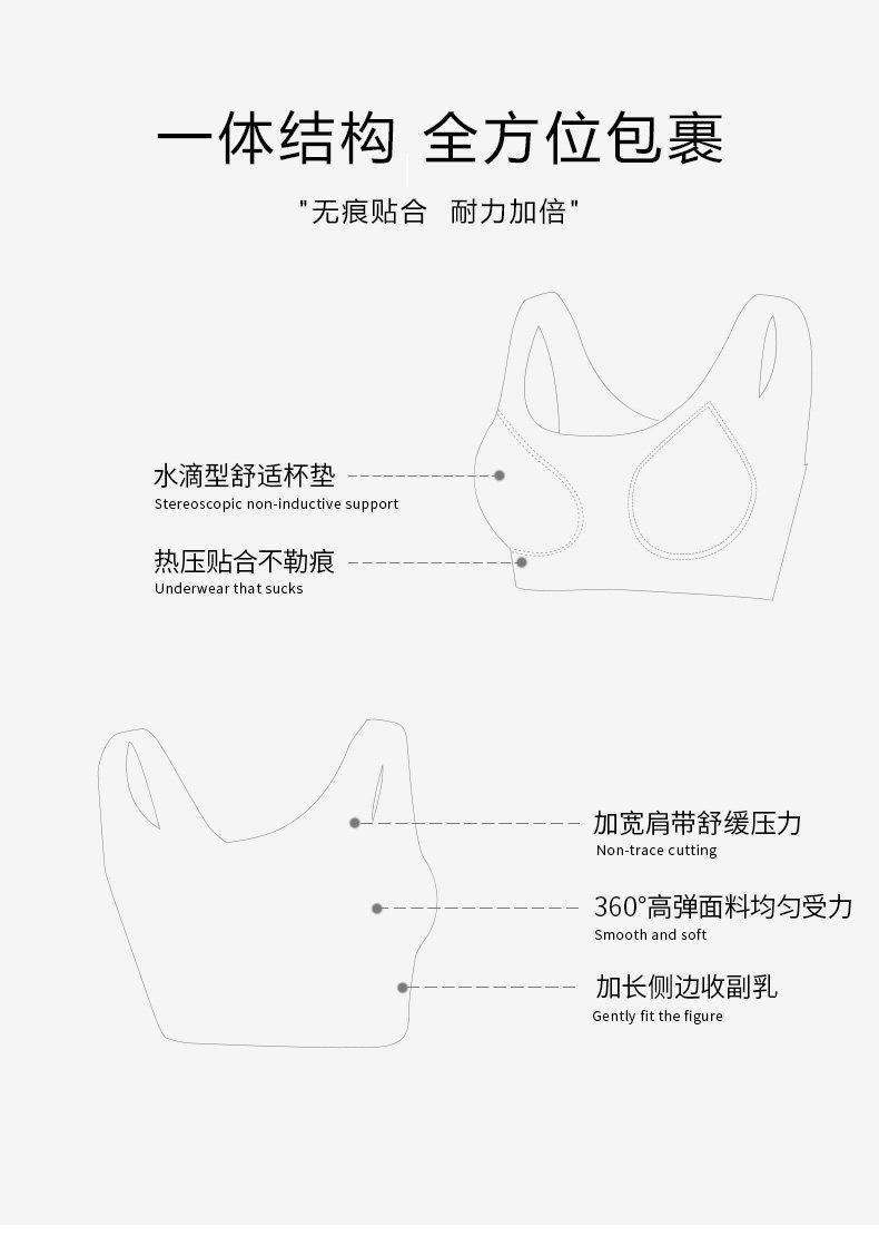 大嘴猴 无痕无钢圈运动文胸 图2