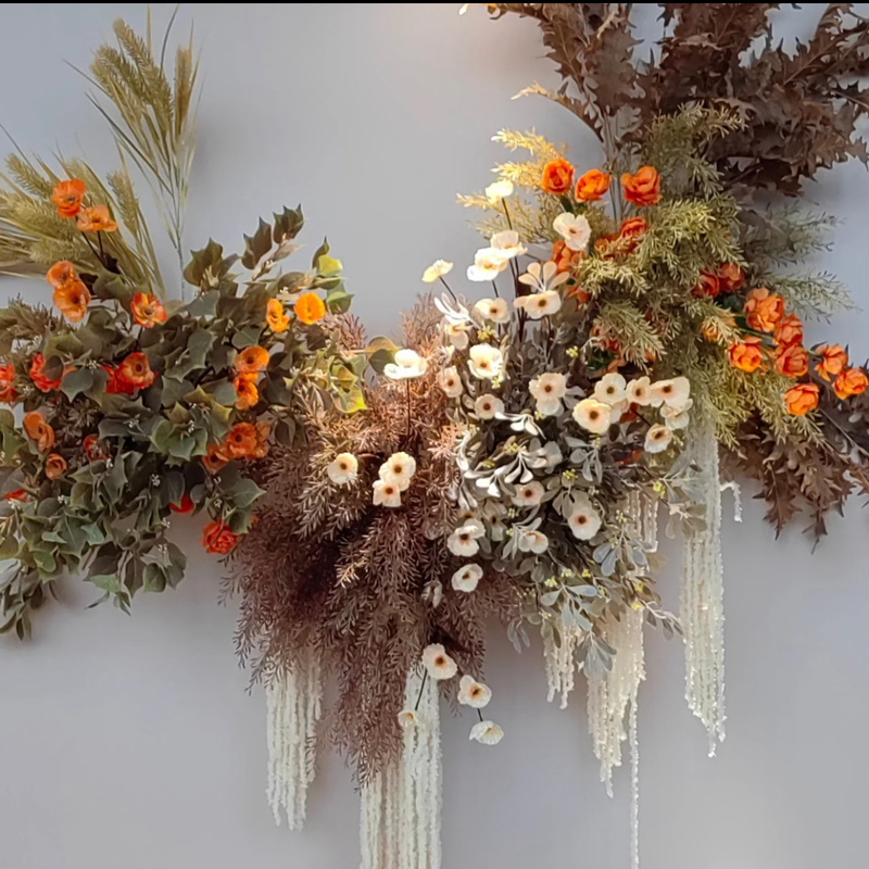 Autumn-Colored Artificial Floral Arrangements for Hanging, Suitable for Mall and Store Front Ceilings, Artificial Flower Decoration Materials, Dried Wall Hangings Autumn-Colored Artificial Floral Arrangements for Hanging, Suitable for Mall and Store Front Ceilings, Artificial Flower Decoration Materials, Dried Wall Hangings