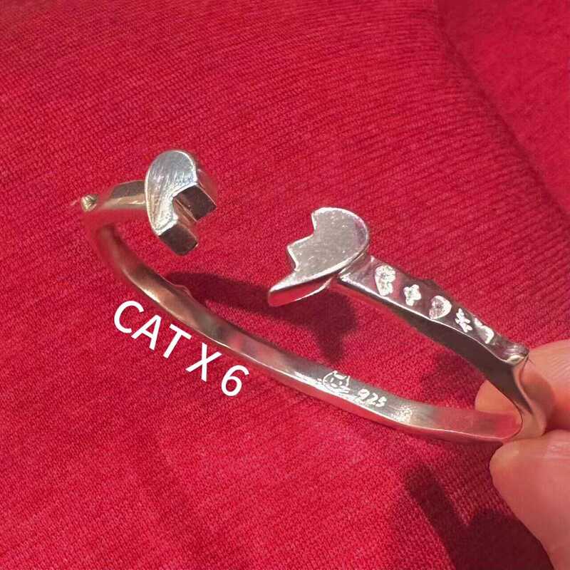 Catx6 Original 925 Silver Solid Love Heart Broken Thorn Bracelet Opening - Heart Injury Can’T Heal Complete?