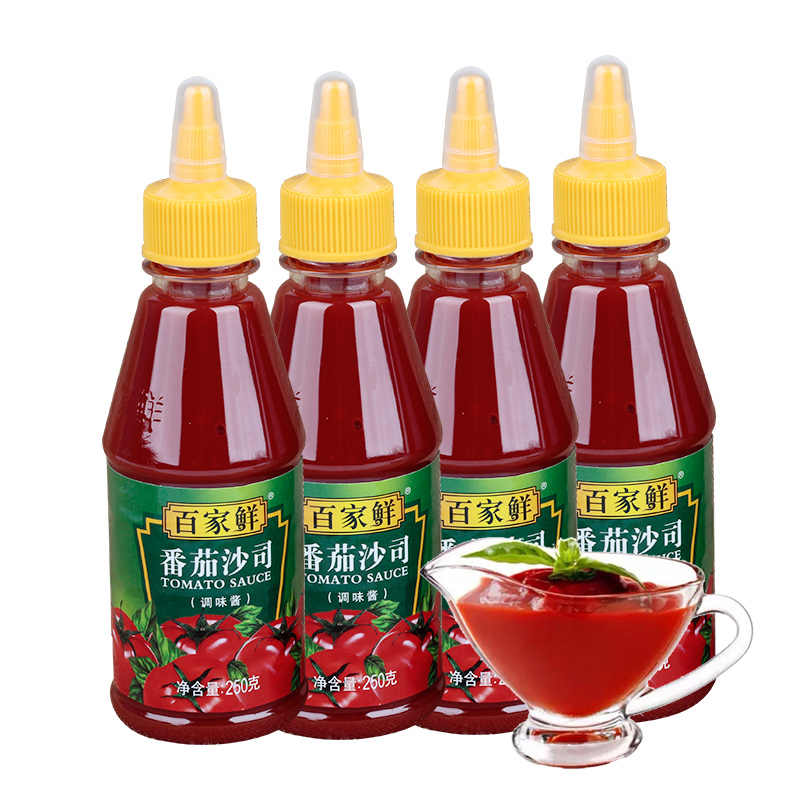 baijia fresh tomato sauce 250g*4 bottles of household squeeze bottled tomato sauce french fries pasta hand cake sauce
