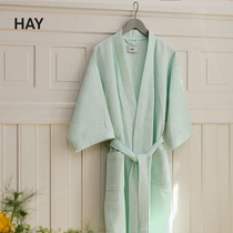 HAY Waffle Bathrobe waffles texture long style male and female bathrobes soft and absorbent