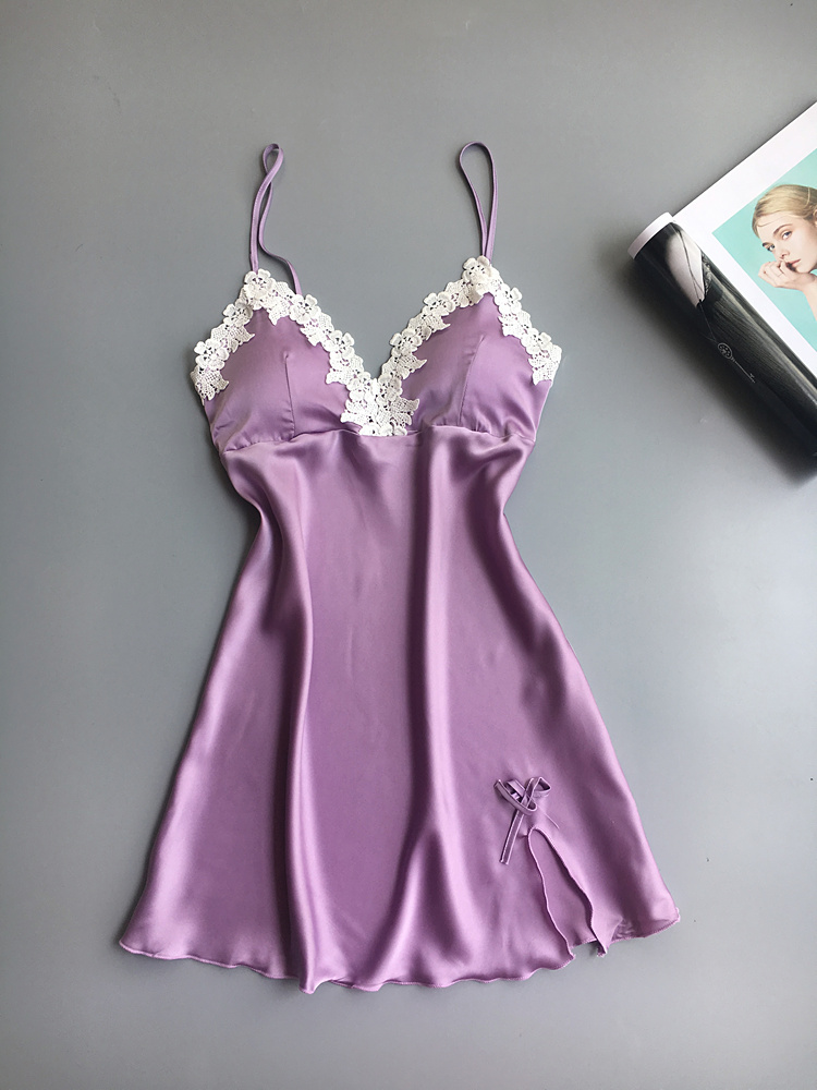 Hàng ngày đặc biệt mùa hè ren đồ ngủ phụ nữ tình dục với ngực pad nightdress ống đầu dây đeo trang phục dịch vụ nhà