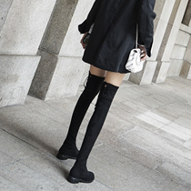 Aoyafei 2020 autumn and winter new high-barrel boots thick heel thin knee boots stretch boots flat boots women