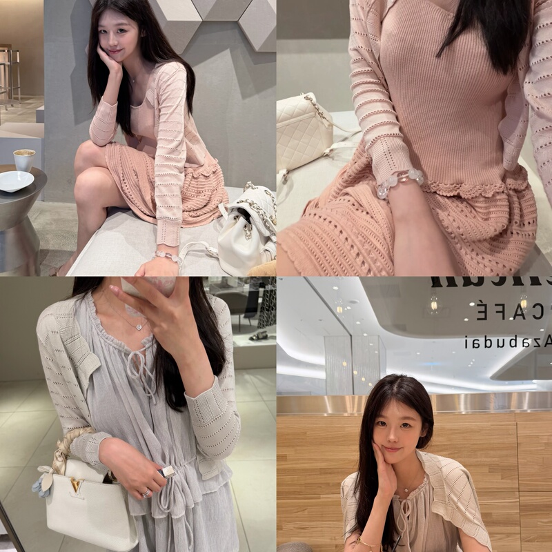 Inseacc "Kamakura Stroll 100 Days of Silk Knit Cardigan