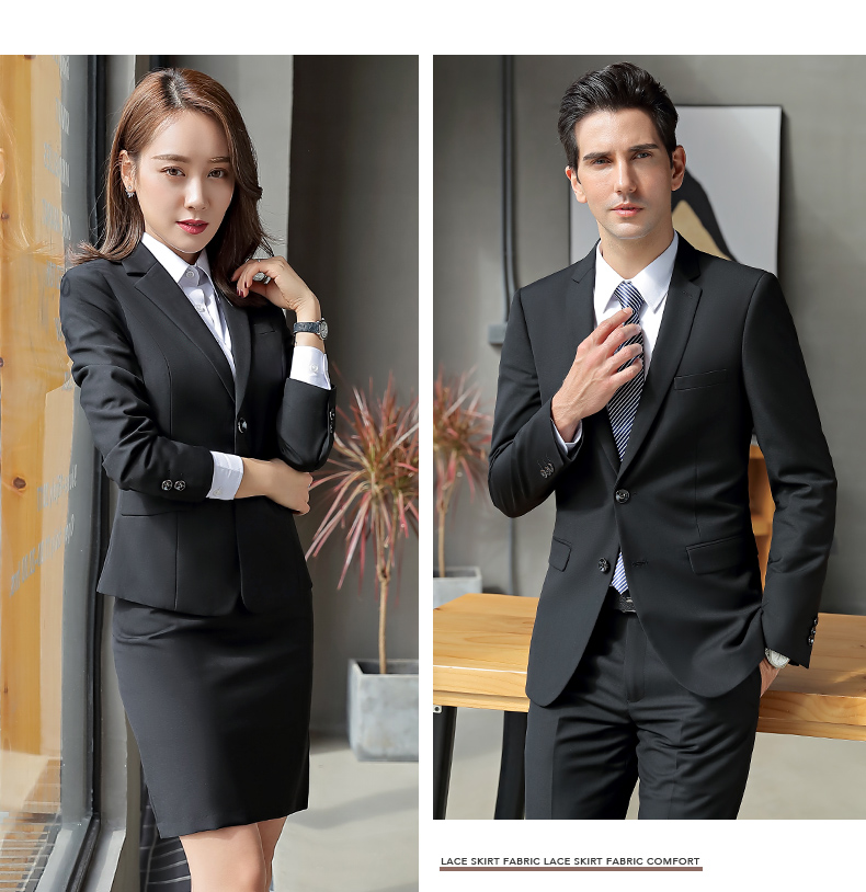 Đàn ông và phụ nữ có cùng một đoạn chuyên nghiệp mặc quần áo nam đi làm công sở phù hợp với trang phục kích thước lớn phù hợp với ngân hàng bán quần áo làm việc áo vest nam trung niên