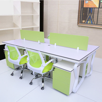 Desk Simple modern staff four - person staff 4 computer tables and chairs combined screen work 6 office furniture