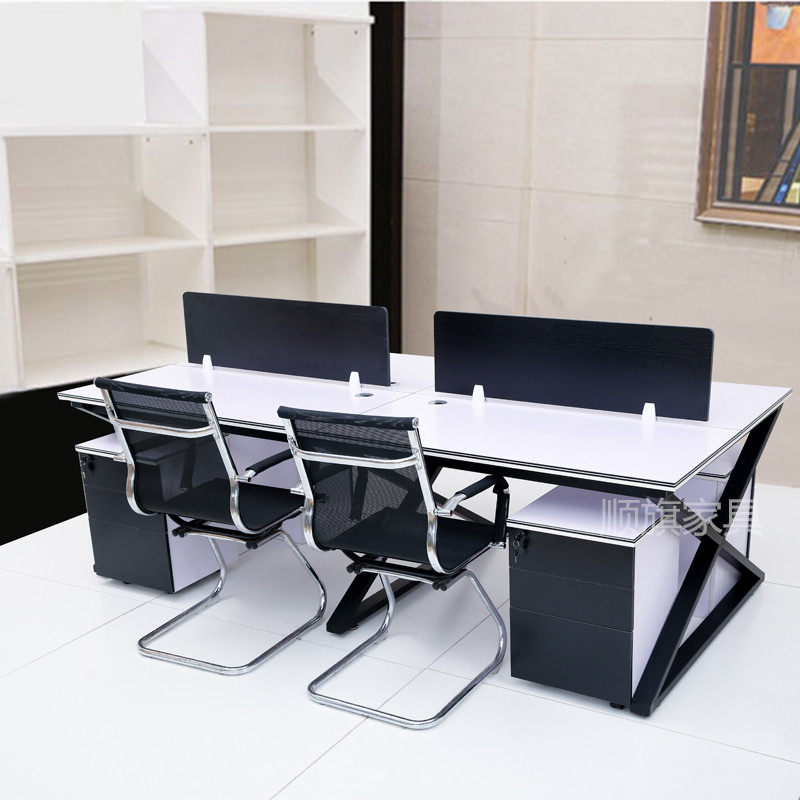 Shenzhen office furniture minimal modern staff desk staff screen card double 6 person 4 person desk desk